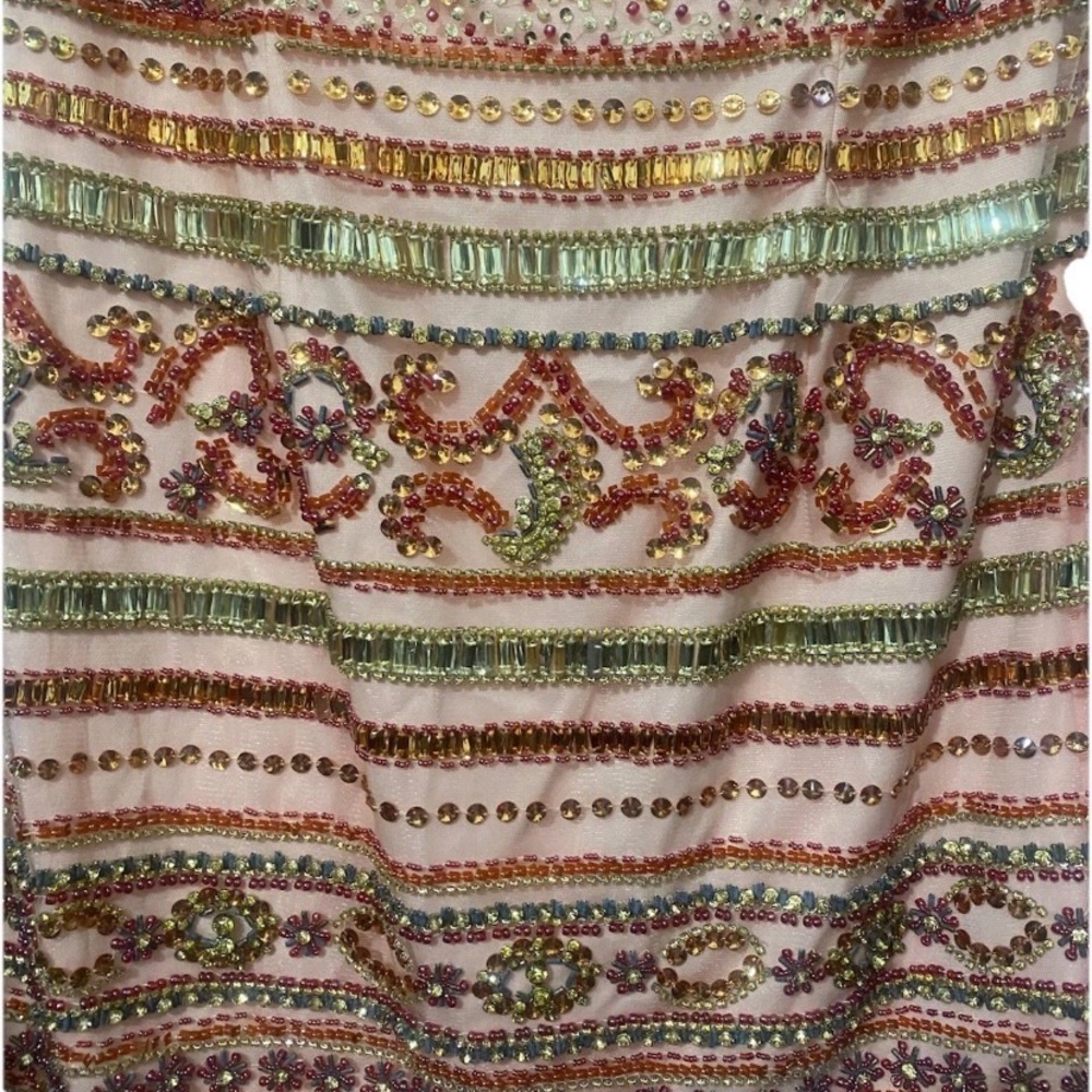 Rachel Allan Cocktail Size 16 Pink Gold Beaded Homecoming Party Dance Mini Dress - Picture 4 of 13